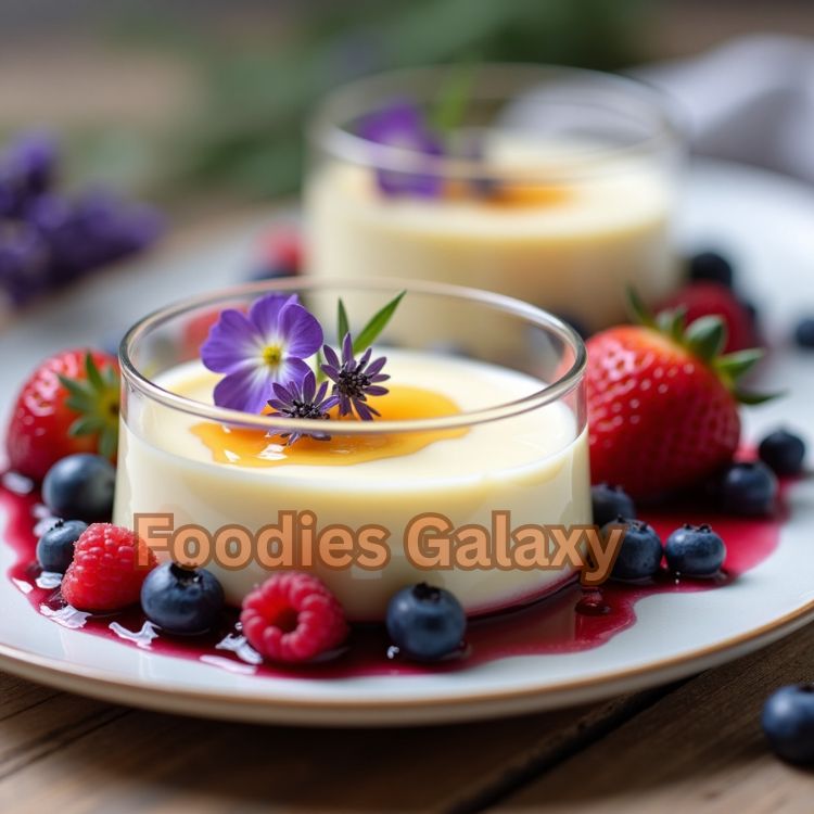 Honey-Lavender Panna Cotta with Blueberry Compote