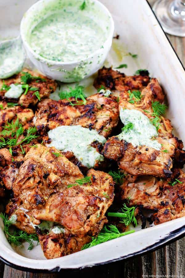 Grilled Iraqi-Inspired Chicken with Sumac and Yogurt Sauce