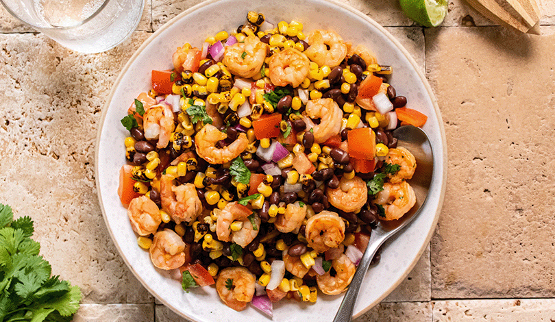 Grilled Cajun-Spiced Shrimp with Corn and Black Bean Salad