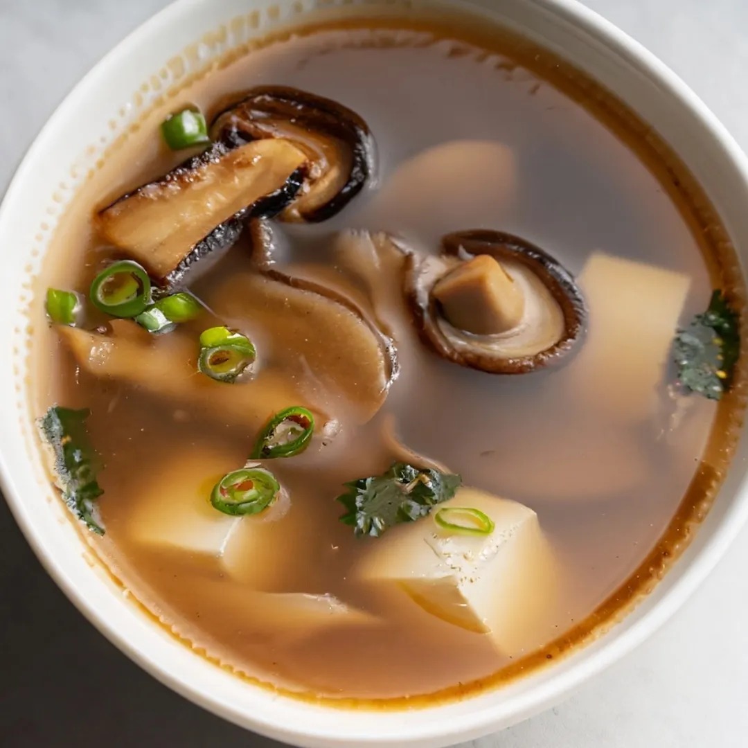 Quick Miso and Shiitake Mushroom Soup with Tofu