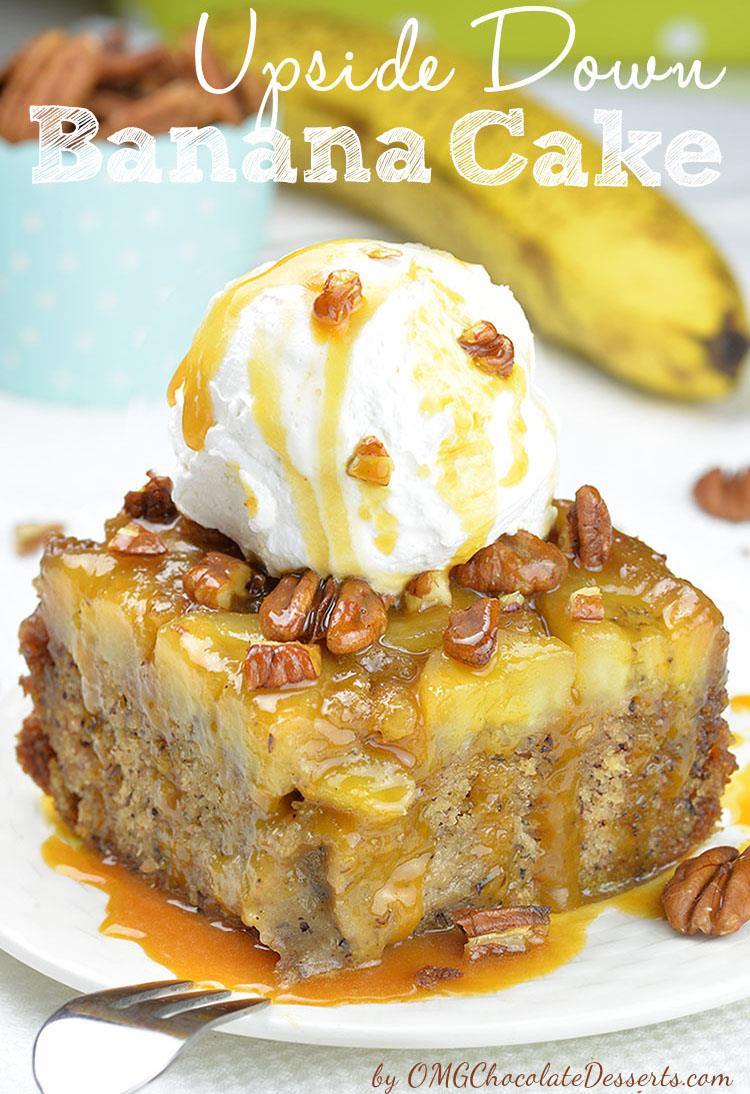 Caramelized Banana and Pecan Upside-Down Cake