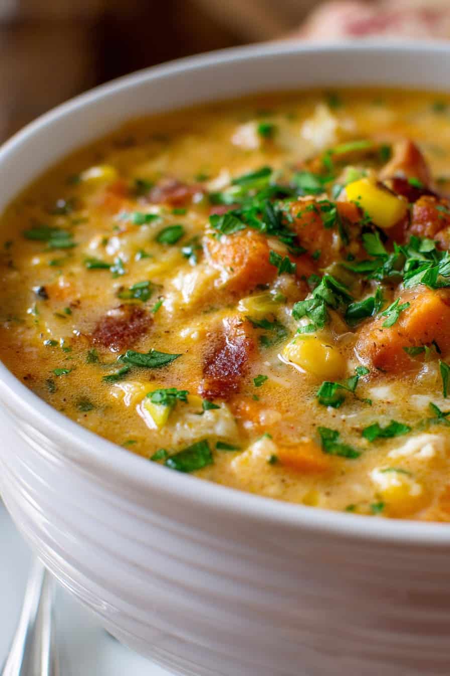 One-Pot Creamed Corn and Sweet Potato Chowder