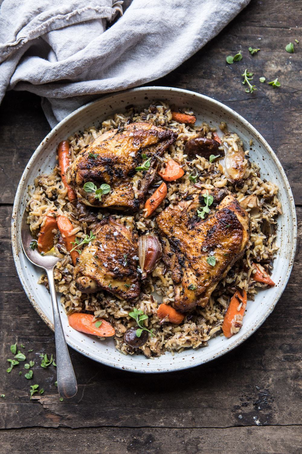 Grilled Citrus-Herb Chicken with Spiced Rice Pilaf