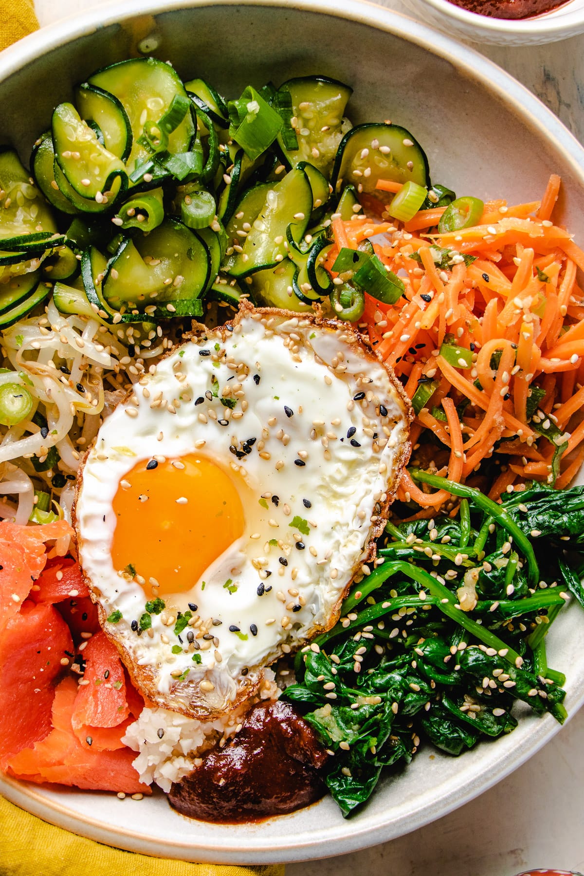 Korean Bibimbap-Inspired Vegetable Rice Bowl