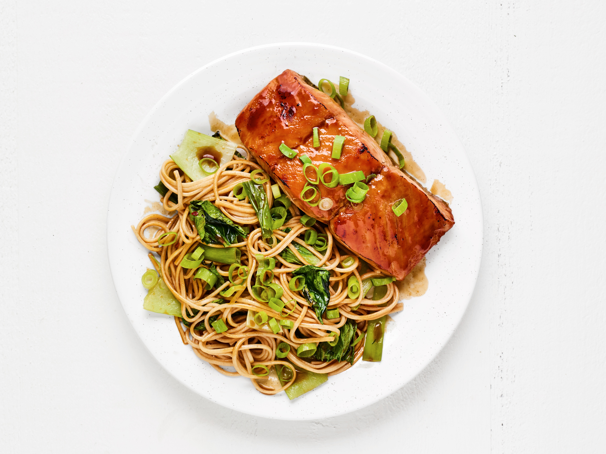 Soy-Ginger Glazed Salmon with Sesame Soba Noodles
