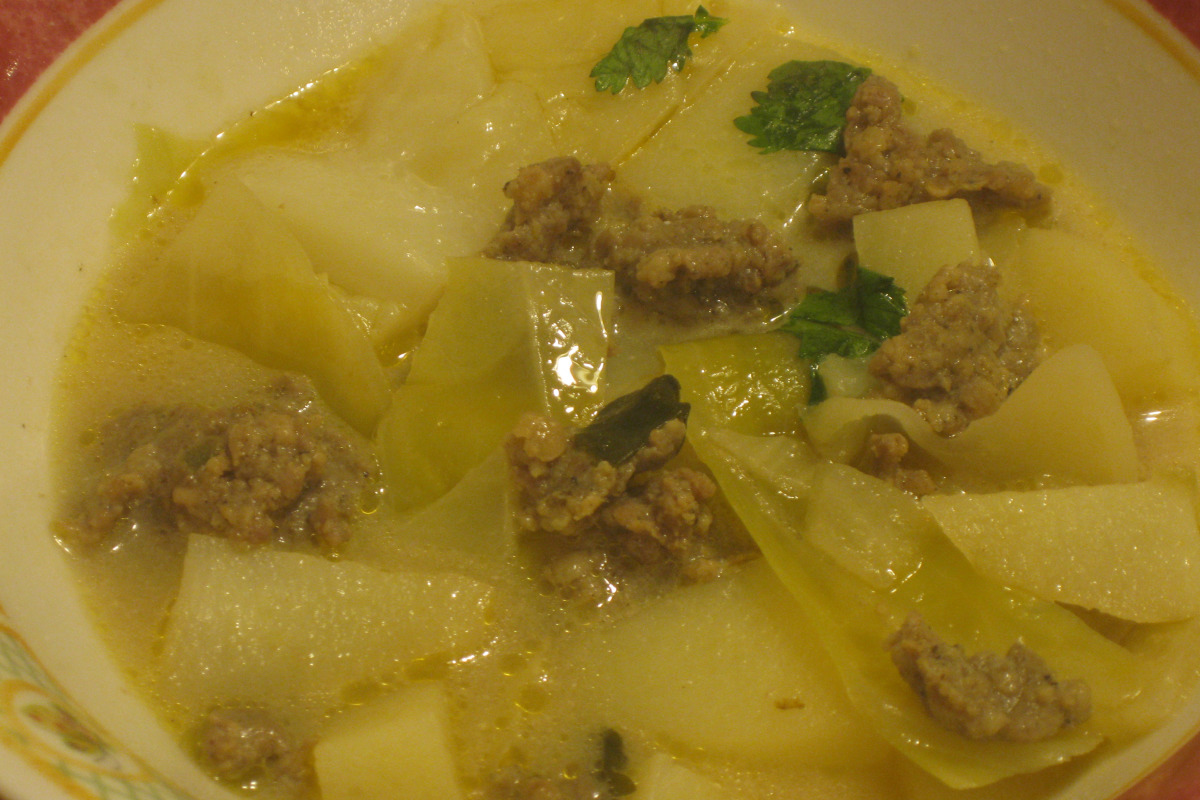 Rustic Sausage and Cabbage Soup with Potatoes