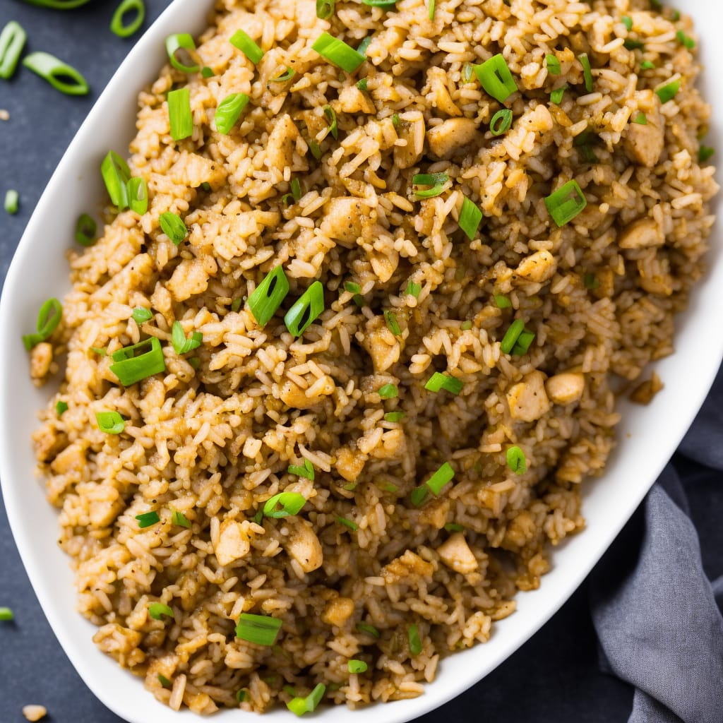 Sautéed Garlic Chicken Fried Brown Rice Bowl