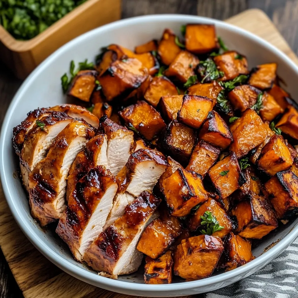 Grilled Cajun-Spiced Chicken with Roasted Sweet Potatoes