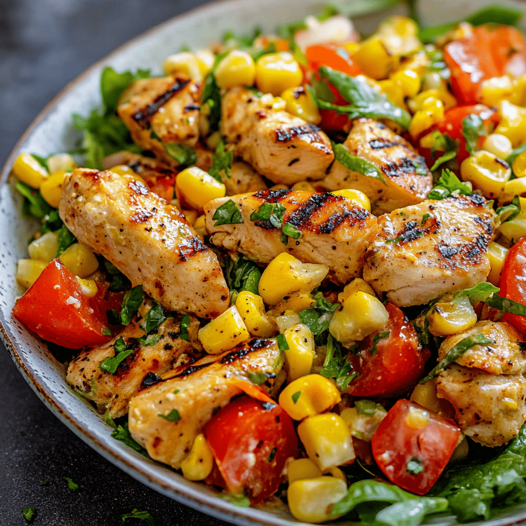 Grilled Cajun-Spiced Chicken with Smoky Corn Salad