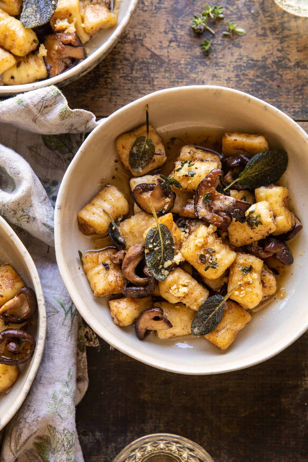 Pan-Fried Gnocchi with Mushroom Sage Butter