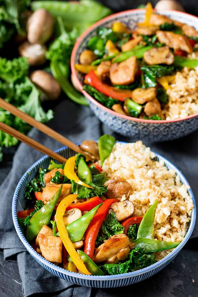 Spiced Chicken Stir-Fry with Cauliflower Rice
