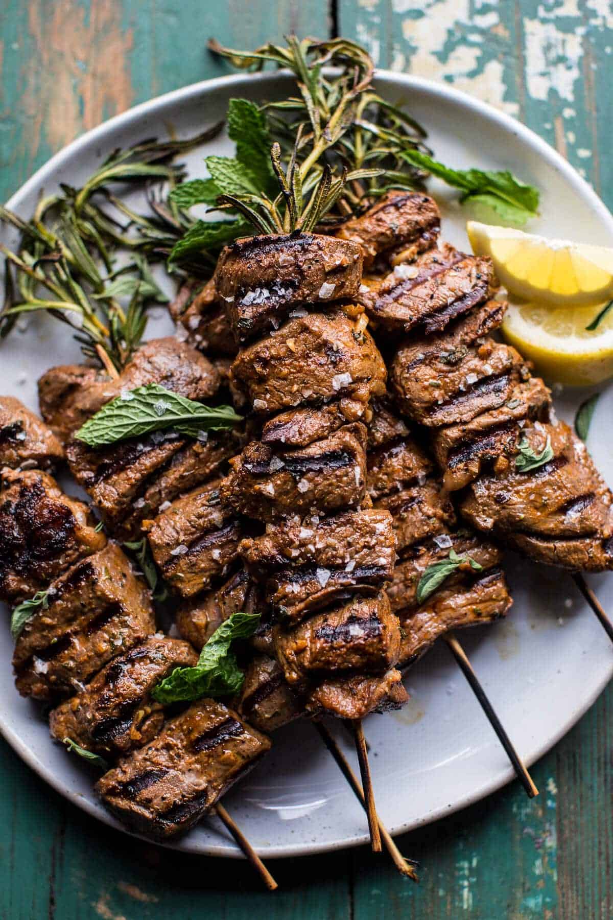 Oven-Baked Lamb Souvlaki with Tzatziki Drizzle