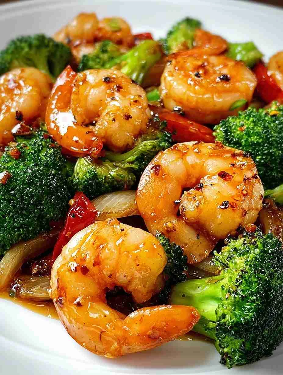Garlic-Chili Shrimp Stir Fry with Broccoli and Cashews