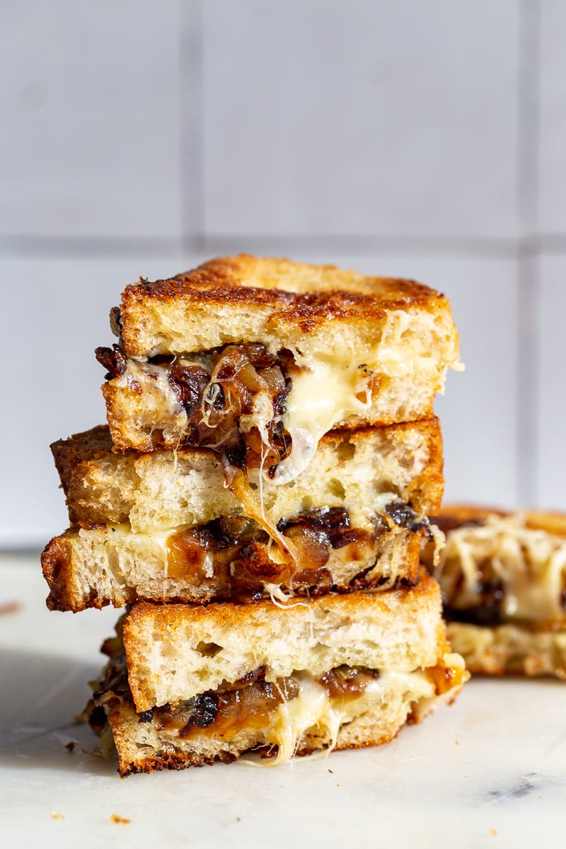 Sautéed Aged Cheddar and Caramelized Onion Grilled Cheese