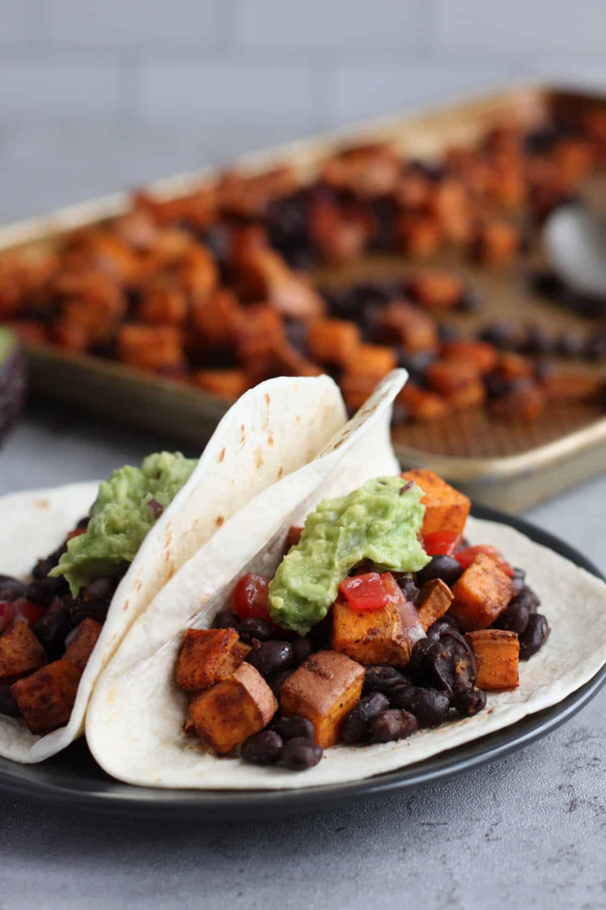 Philo Farnsworth-Inspired Roasted Sweet Potato and Black Bean Tacos