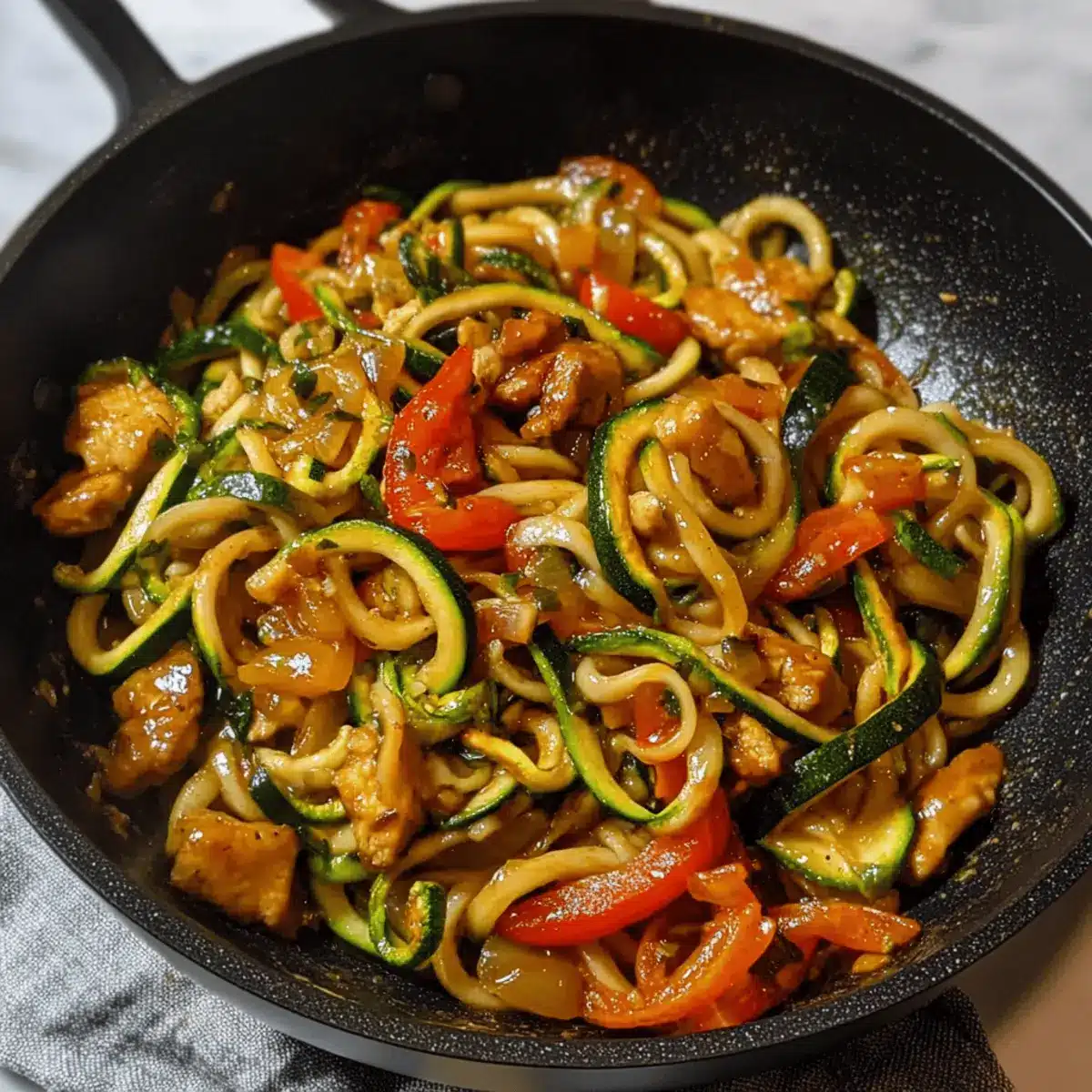 Zucchini Noodle Stir-Fry with Ginger Coconut Sauce