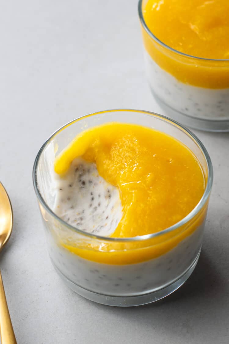 No-Bake Mango Coconut Chia Pudding Cups