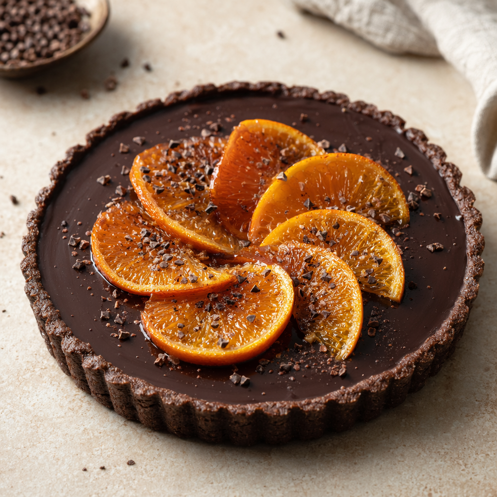 Aperol Dark Chocolate Orange Tart