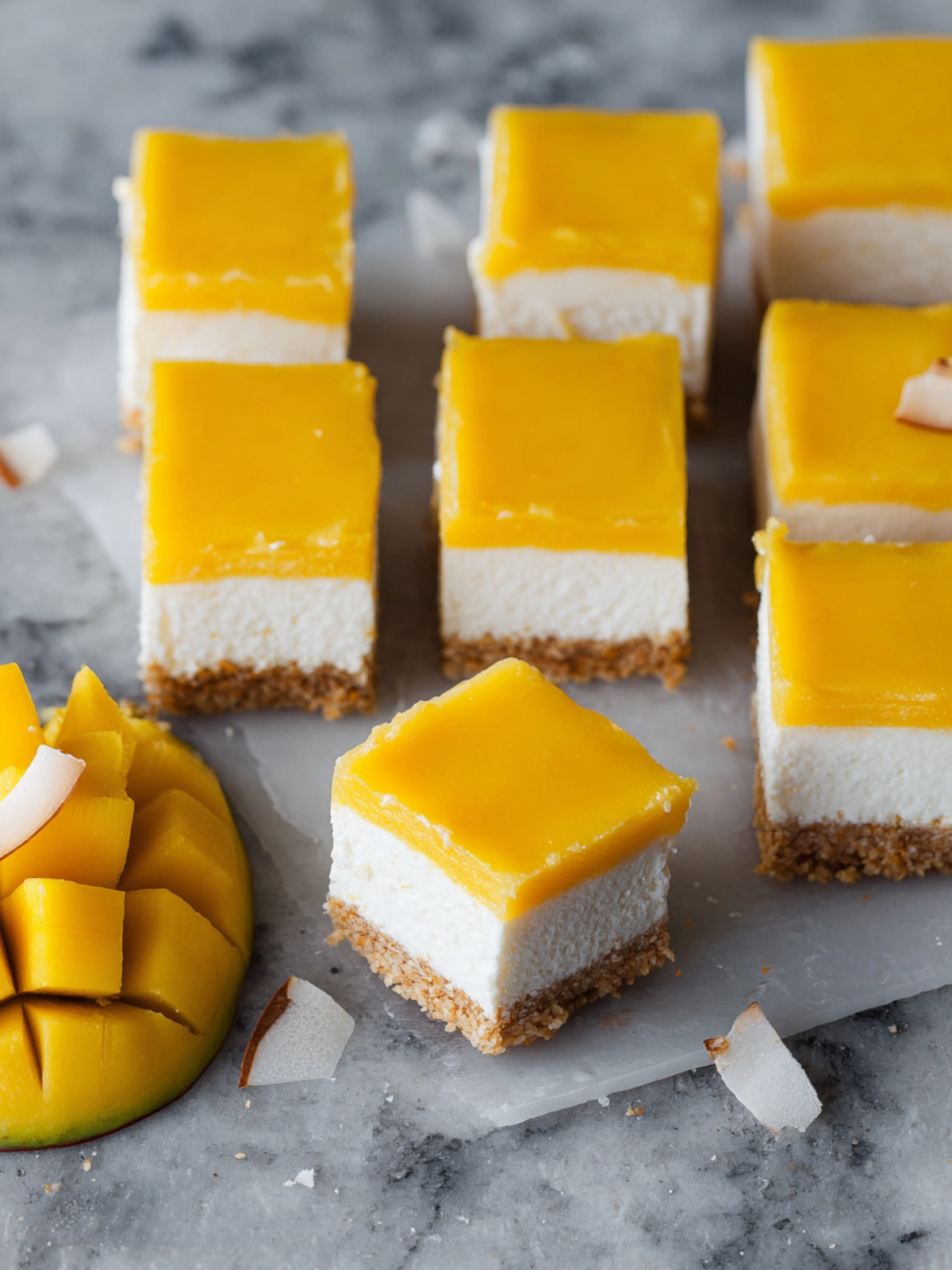 No-Bake Coconut Mango Cheesecake Parfaits