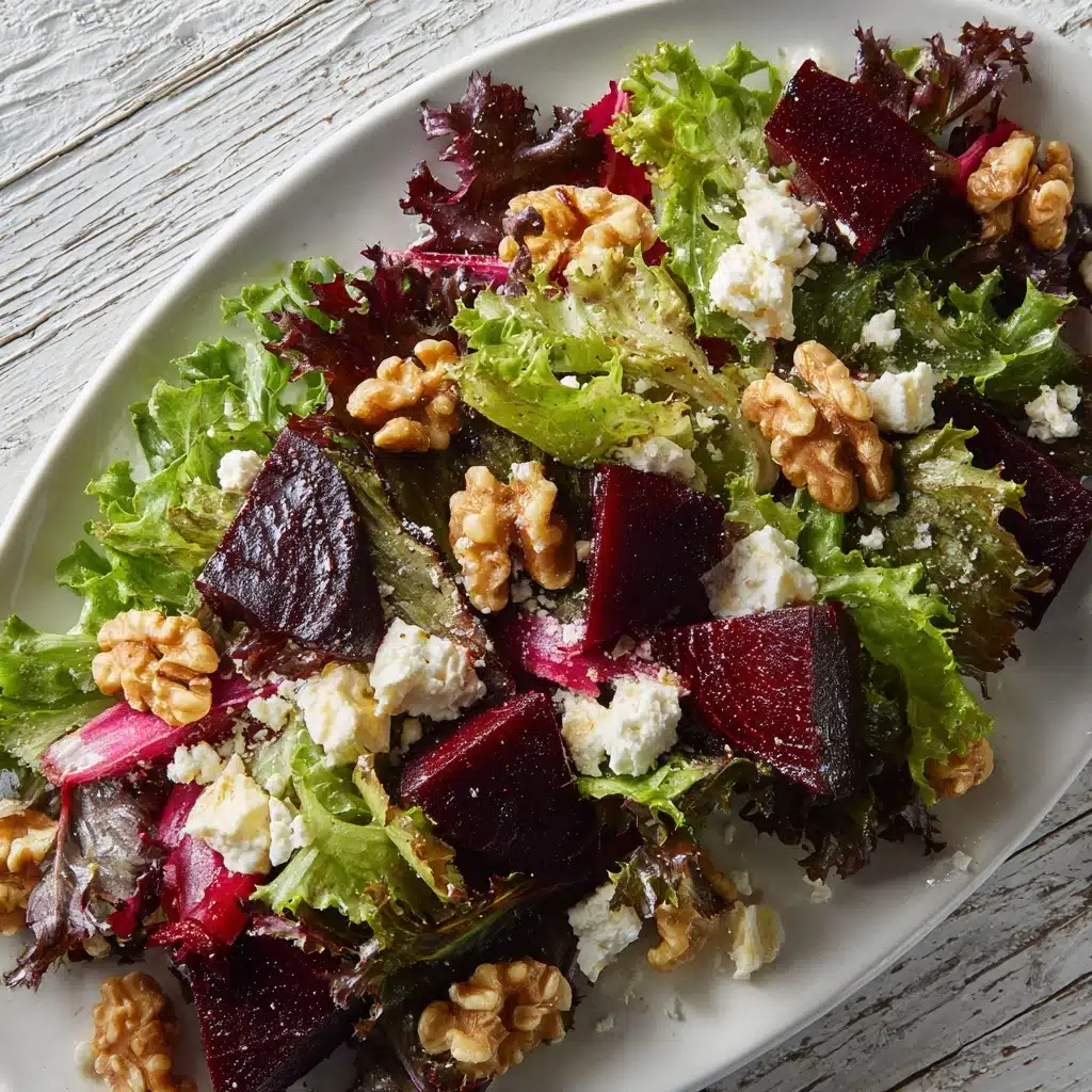 Roasted Beetroot & Goat Cheese Salad with Honey-Dijon Vinaigrette