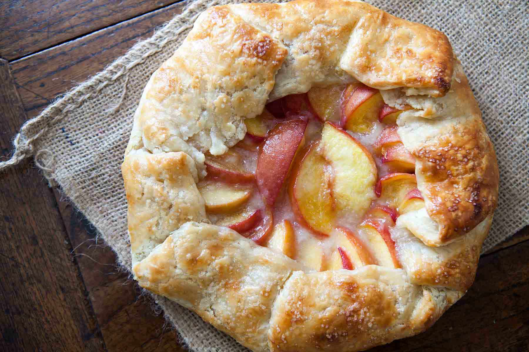 Baked Peach Galette with Cinnamon Sugar Crust