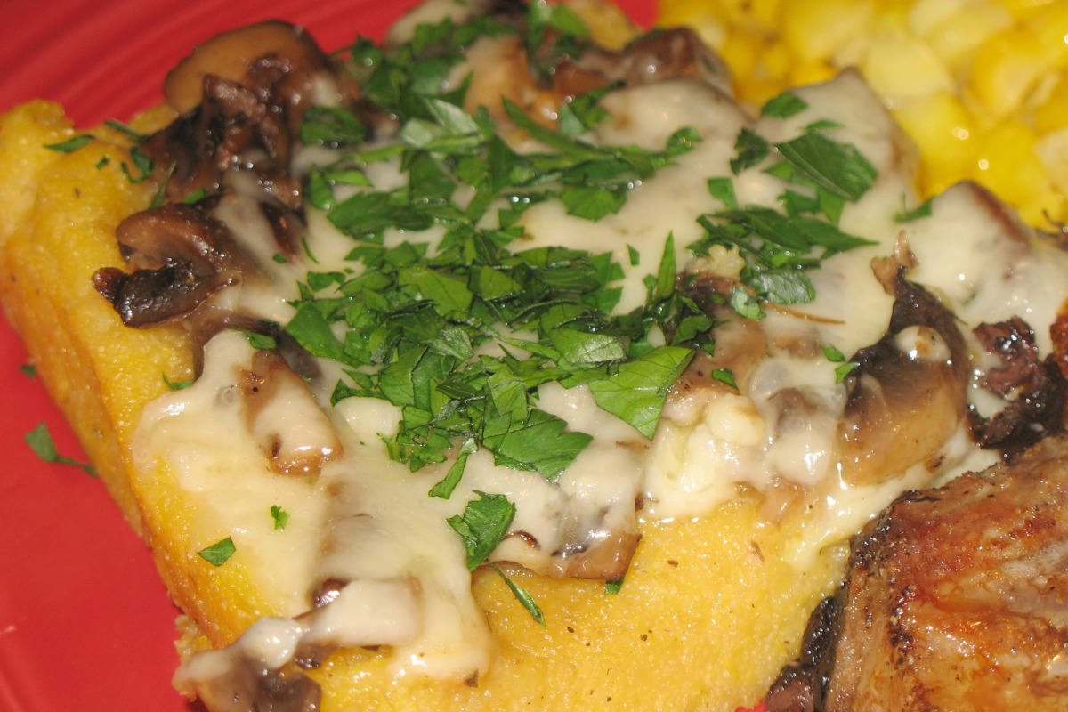 Baked Italian-Style Polenta with Mushrooms and Parmesan