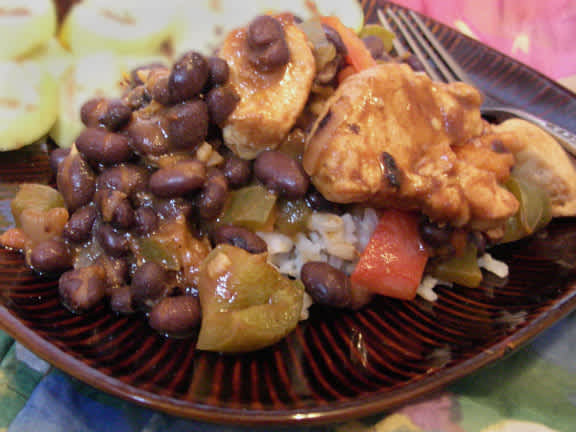 One-Pot Caribbean Chicken with Sweet Plantains and Black Beans