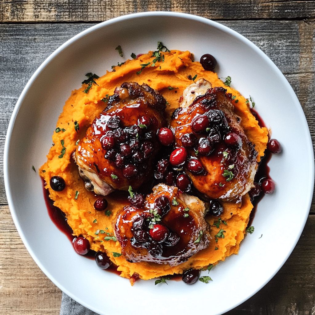 Honey-Glazed Chicken Thighs with Maple-Sweet Potato Mash
