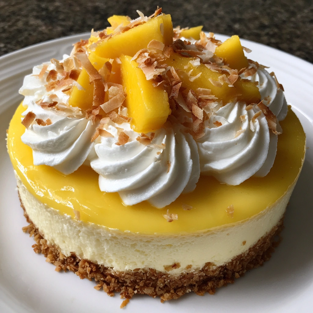 No-Bake Mango Coconut Cheesecake Parfaits
