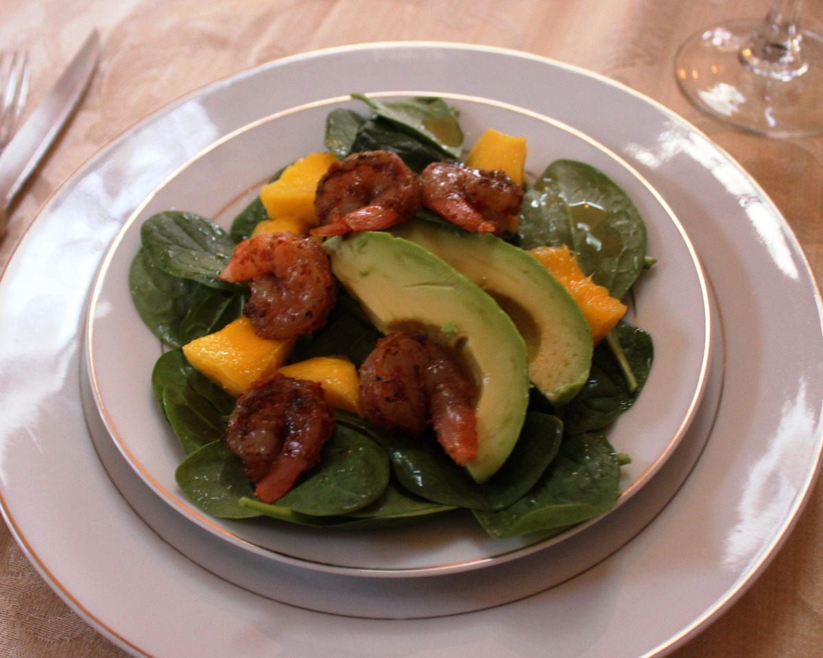 Spicy Caribbean Shrimp with Mango and Avocado Salad