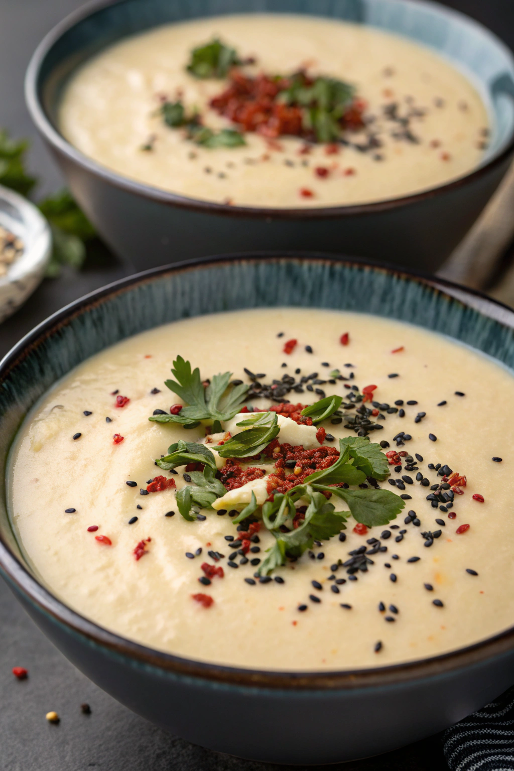 Creamy Kohlrabi and Potato Soup with Thyme