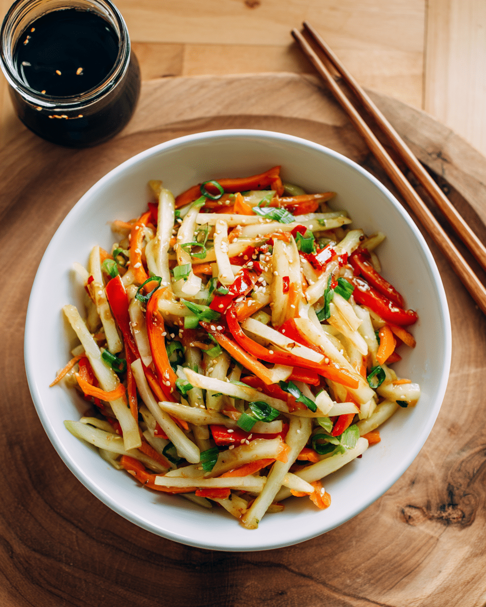 Kohlrabi Stir-Fry with Ginger and Sesame