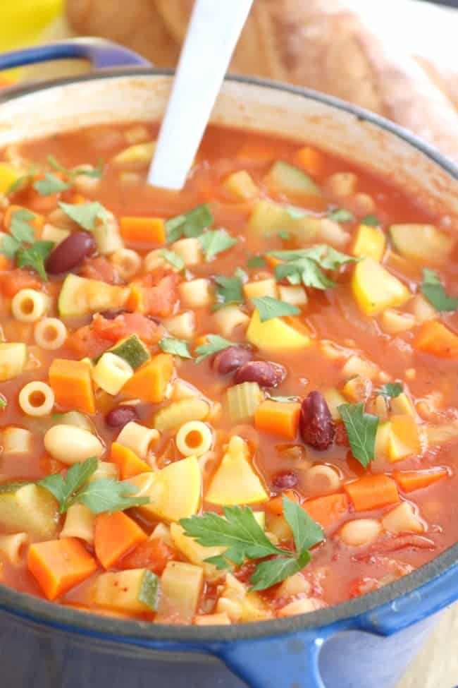 Stovetop Italian Minestrone with White Beans and Pasta