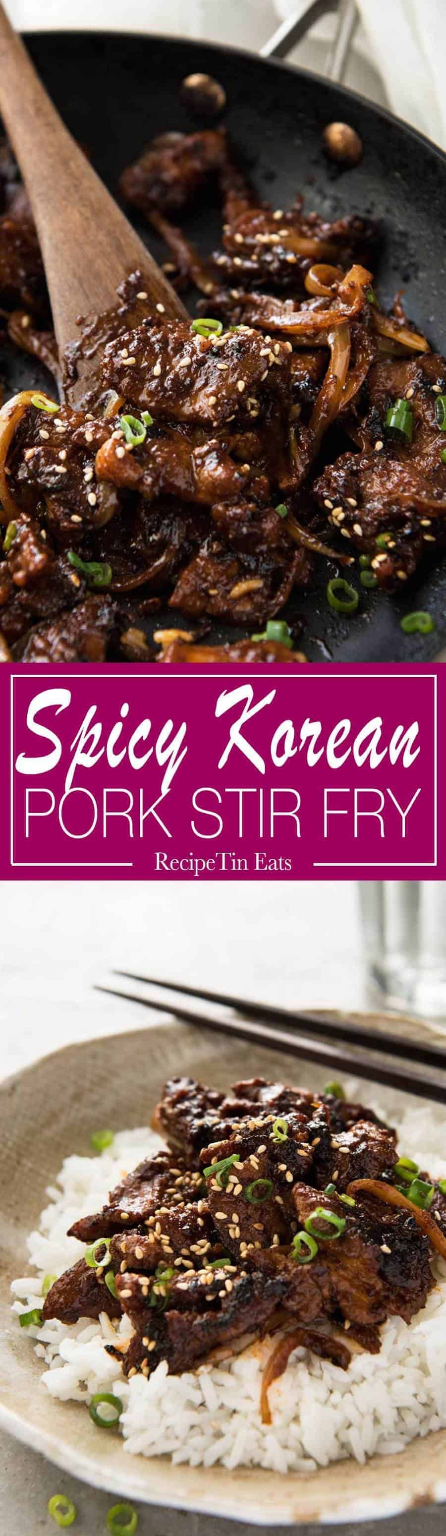 Spicy Korean-Style Pork Stir Fry with Gochujang and Garlic