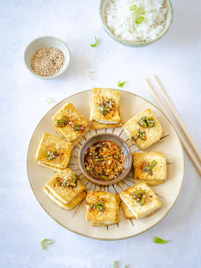 Crispy Pan-Fried Tofu with Authentic Korean Spicy Sauce