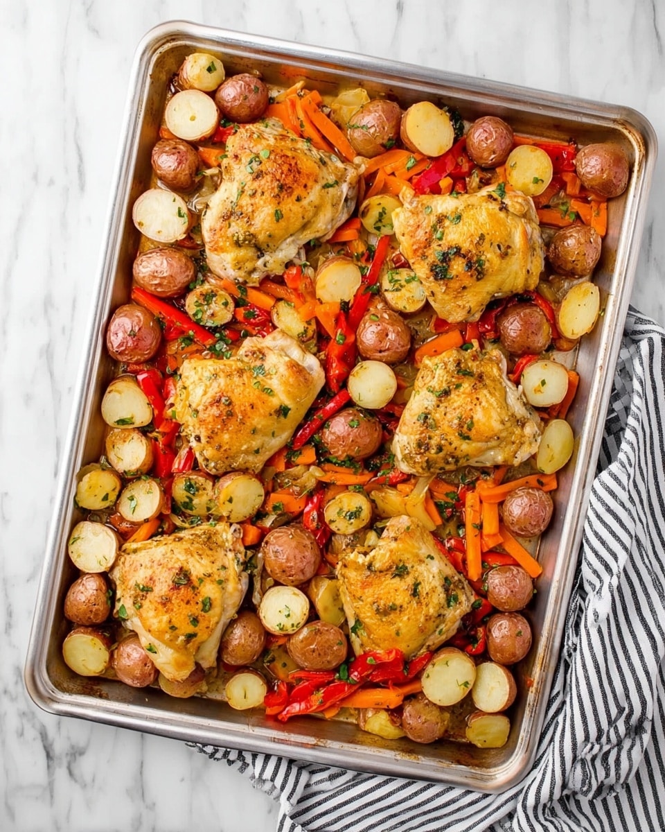 Sheet Pan Lemon-Honey Glazed Chicken with Roasted Vegetables