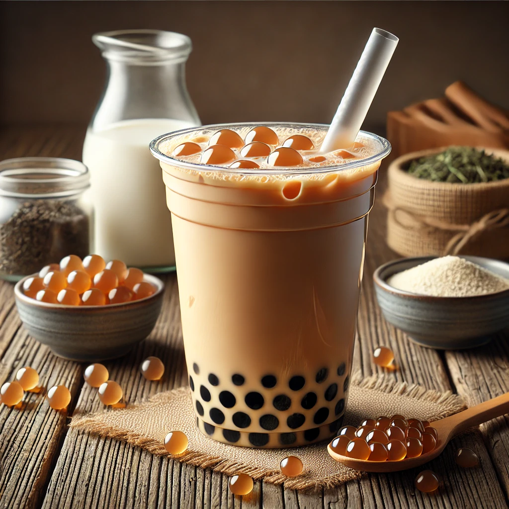 Taiwanese Bubble Milk Tea with Tapioca Pearls