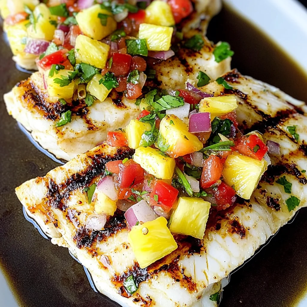 Grilled Mahi-Mahi with Pineapple Mojo Sauce