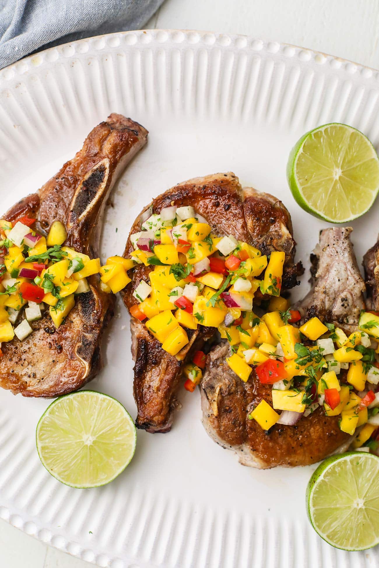 Pan-Seared Pork Chops with Mango-Avocado Salsa