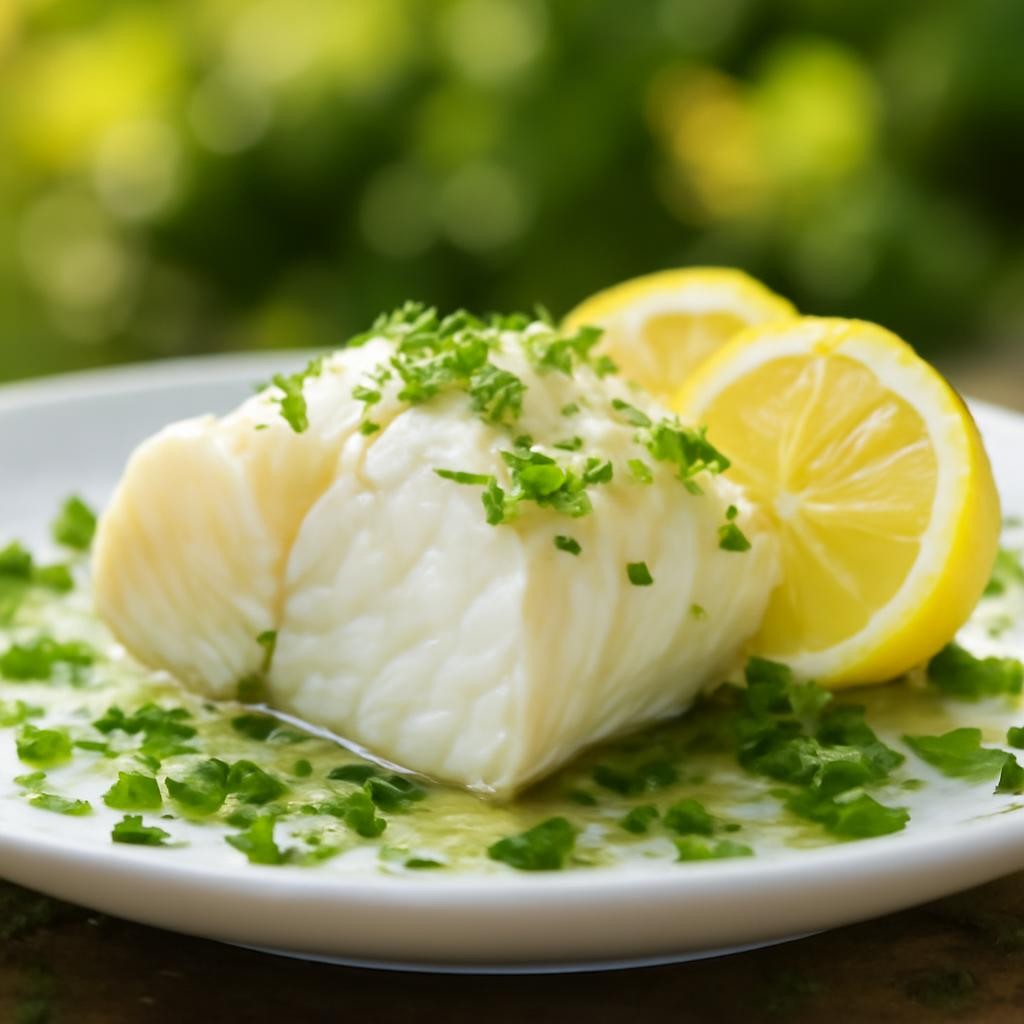 Poached Cod with Ginger-Lemongrass Broth