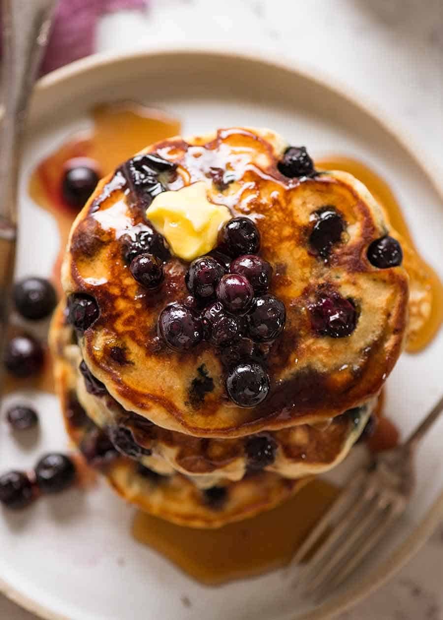 Frozen-Themed Blueberry Snowflake Pancakes