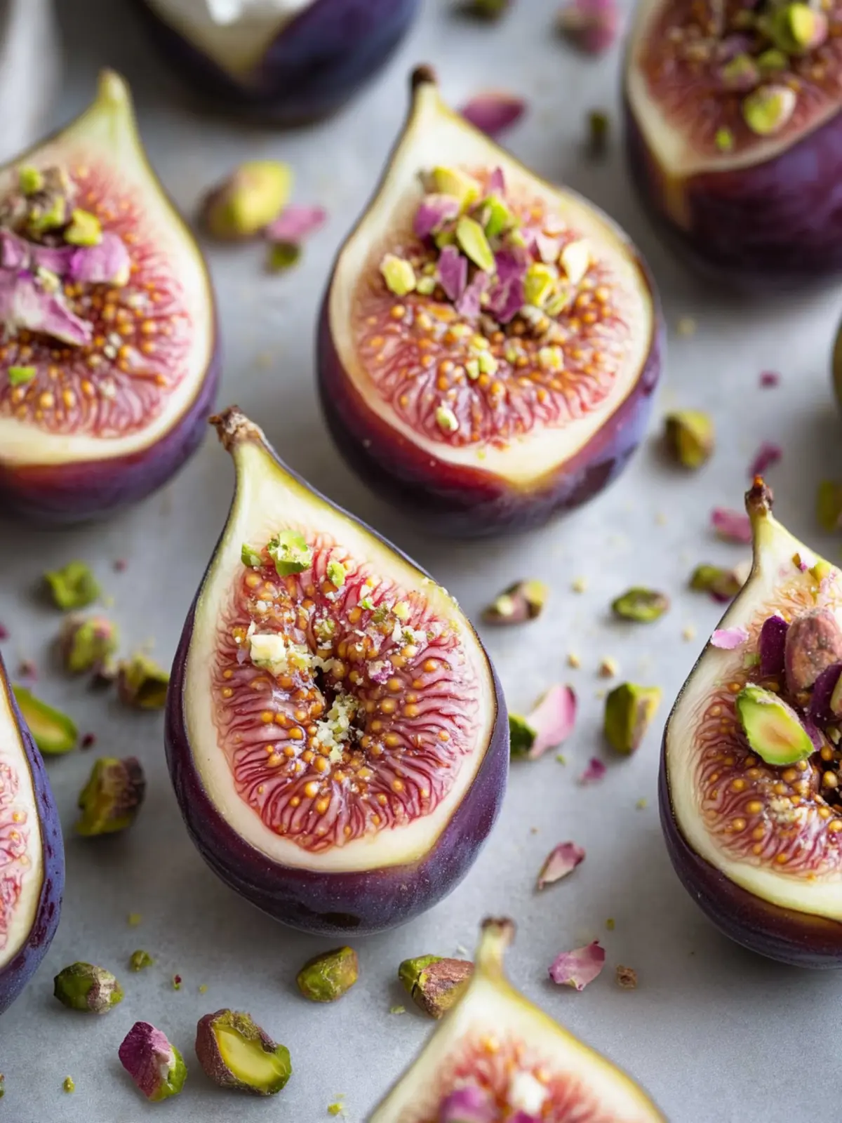 Spiced Poached Figs with Mascarpone and Pistachios
