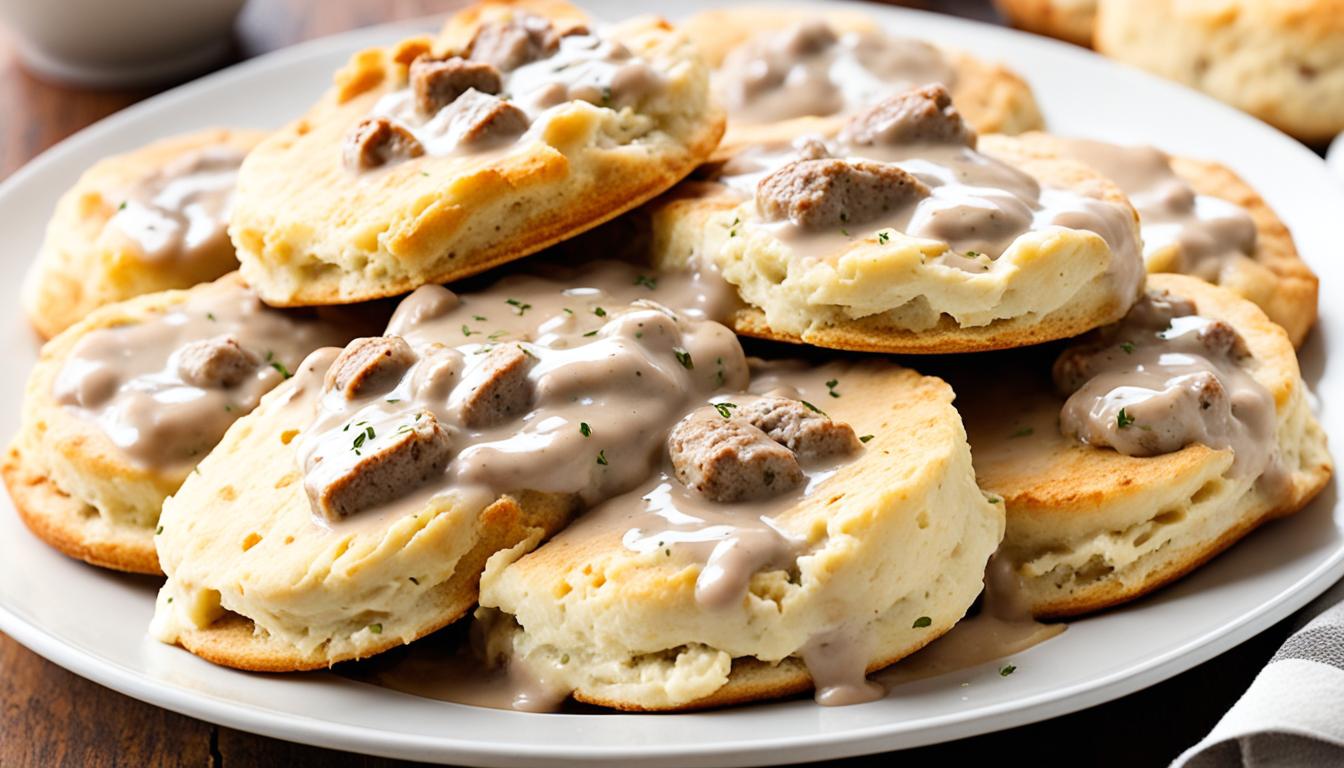Buttermilk Biscuit and Andouille Sausage Gravy Skillet