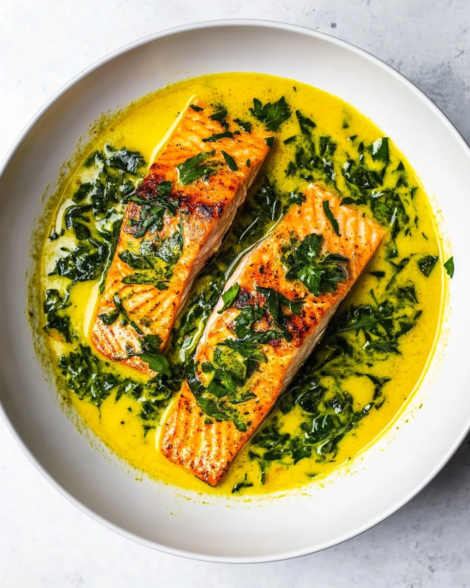 Pan-Seared Salmon with Ginger-Turmeric Coconut Sauce