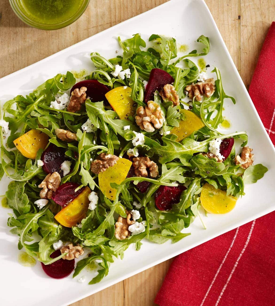 Heart-Shaped Beet and Goat Cheese Salad with Walnut Vinaigrette