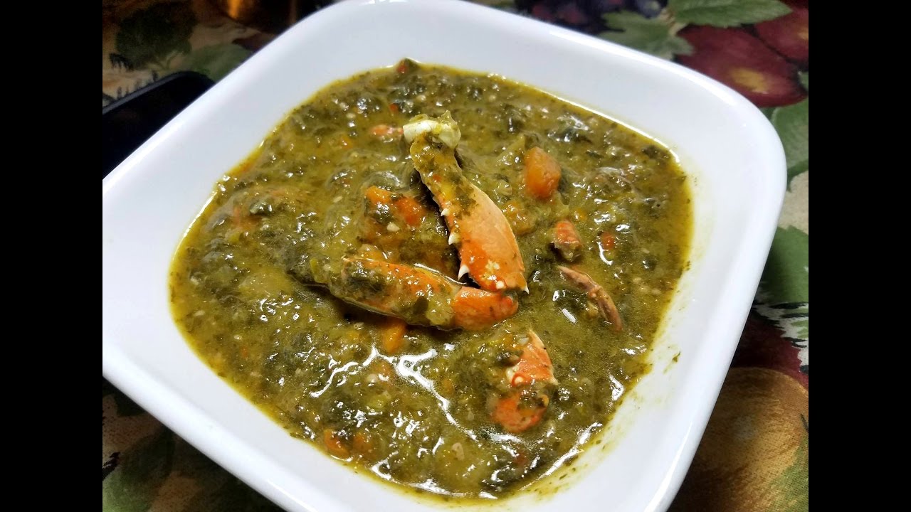 Callaloo Soup with Okra and Crab