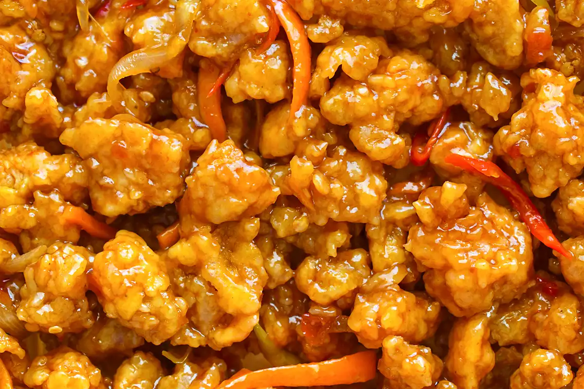 Crisped Orange Chicken with Ginger-Soy Glaze