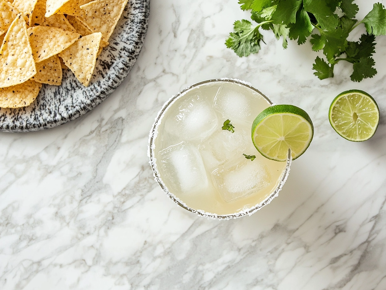 Salt-Rimmed Margarita with Fresh Lime and Triple Sec