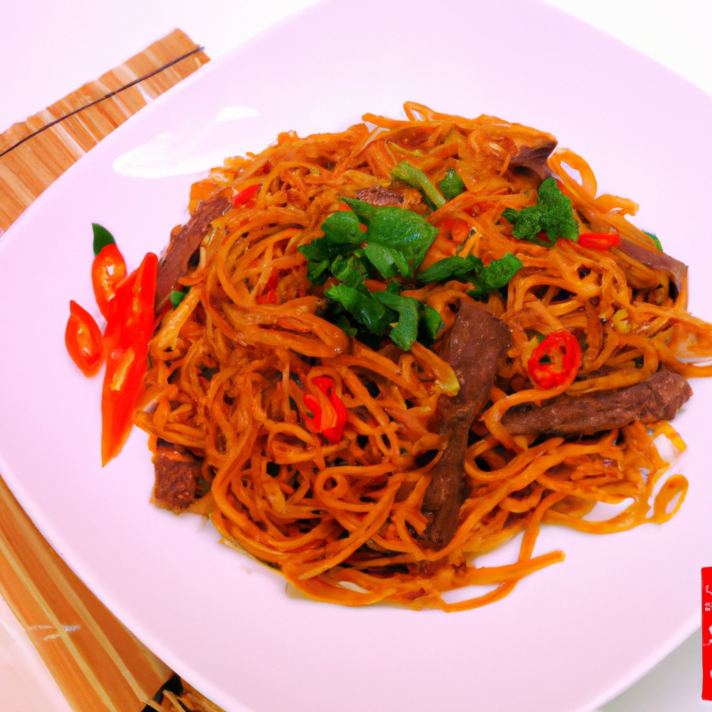 Instant Noodle Stir-Fry with Garlic and Chili