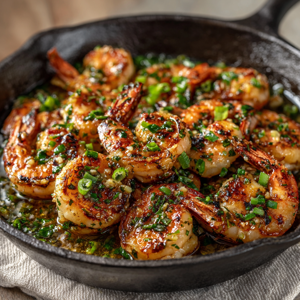Teppanyaki-Style Garlic Butter Shrimp with Scallions